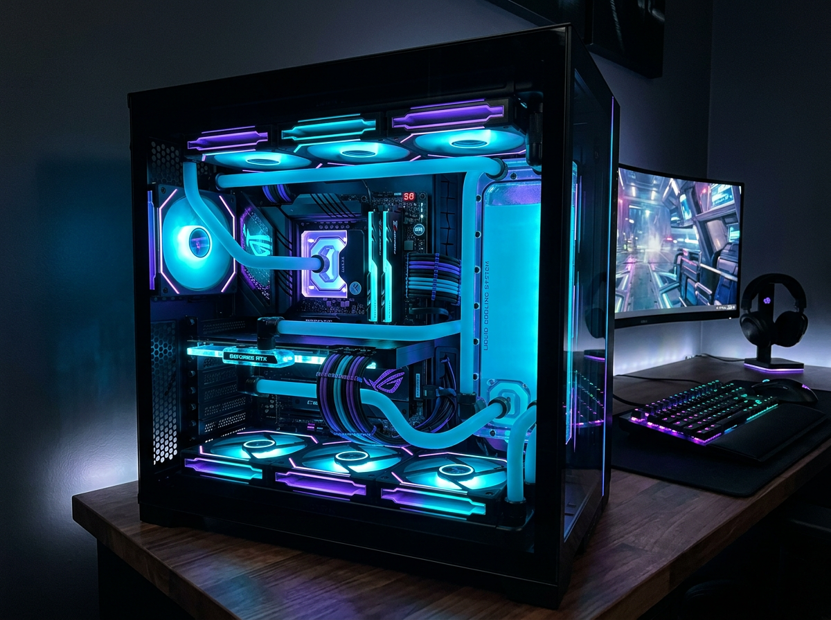 Extreme liquid cooled gaming PC rig